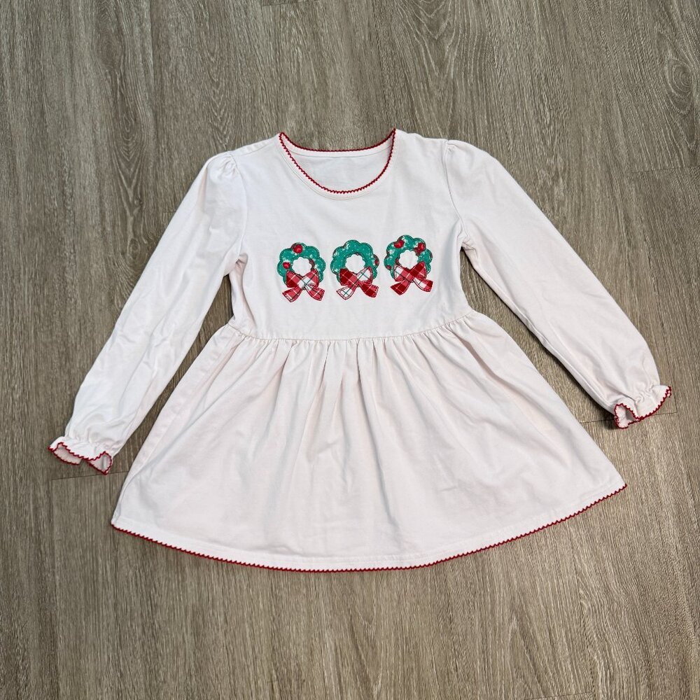 Serendipity by Shrimp and Grits Girls Long Sleeve Wreath Top Sz Large (7-8)